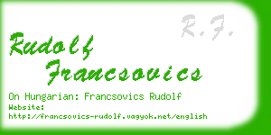 rudolf francsovics business card